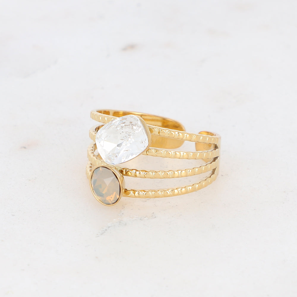 Gold Lolita Ring – Four-Strand Glam with Sparkle ✨