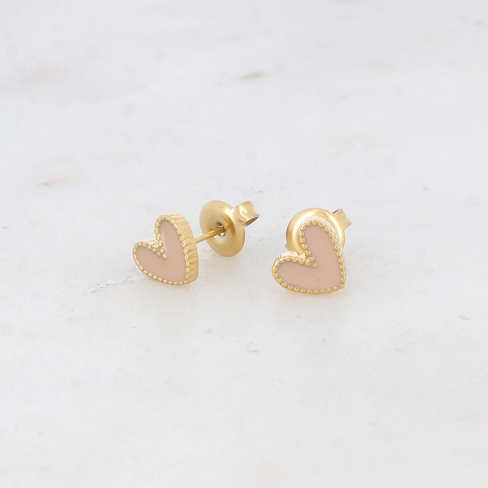 Enameled Heart Studs – tiny love, big vibes! ❤️✨
