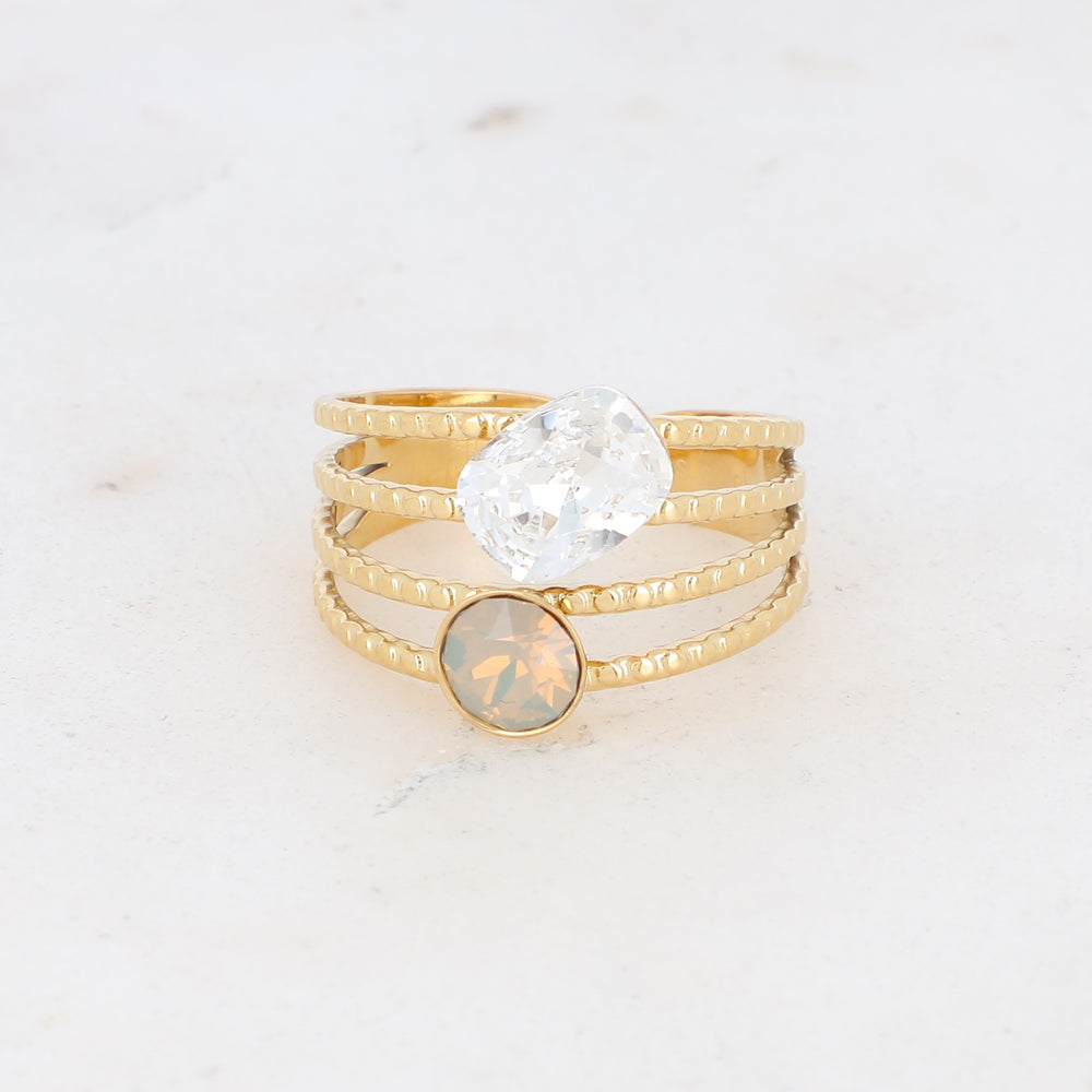 Gold Lolita Ring – Four-Strand Glam with Sparkle ✨