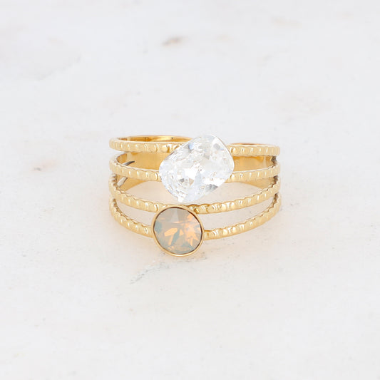 Gold Lolita Ring – Four-Strand Glam with Sparkle ✨