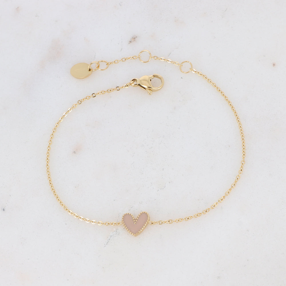 Tiny pinky beige heart, endless charm  bracelet❤️✨
