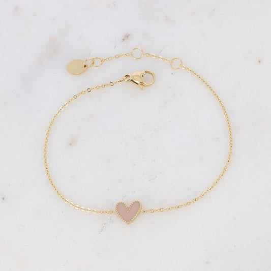 Tiny pinky beige heart, endless charm  bracelet❤️✨