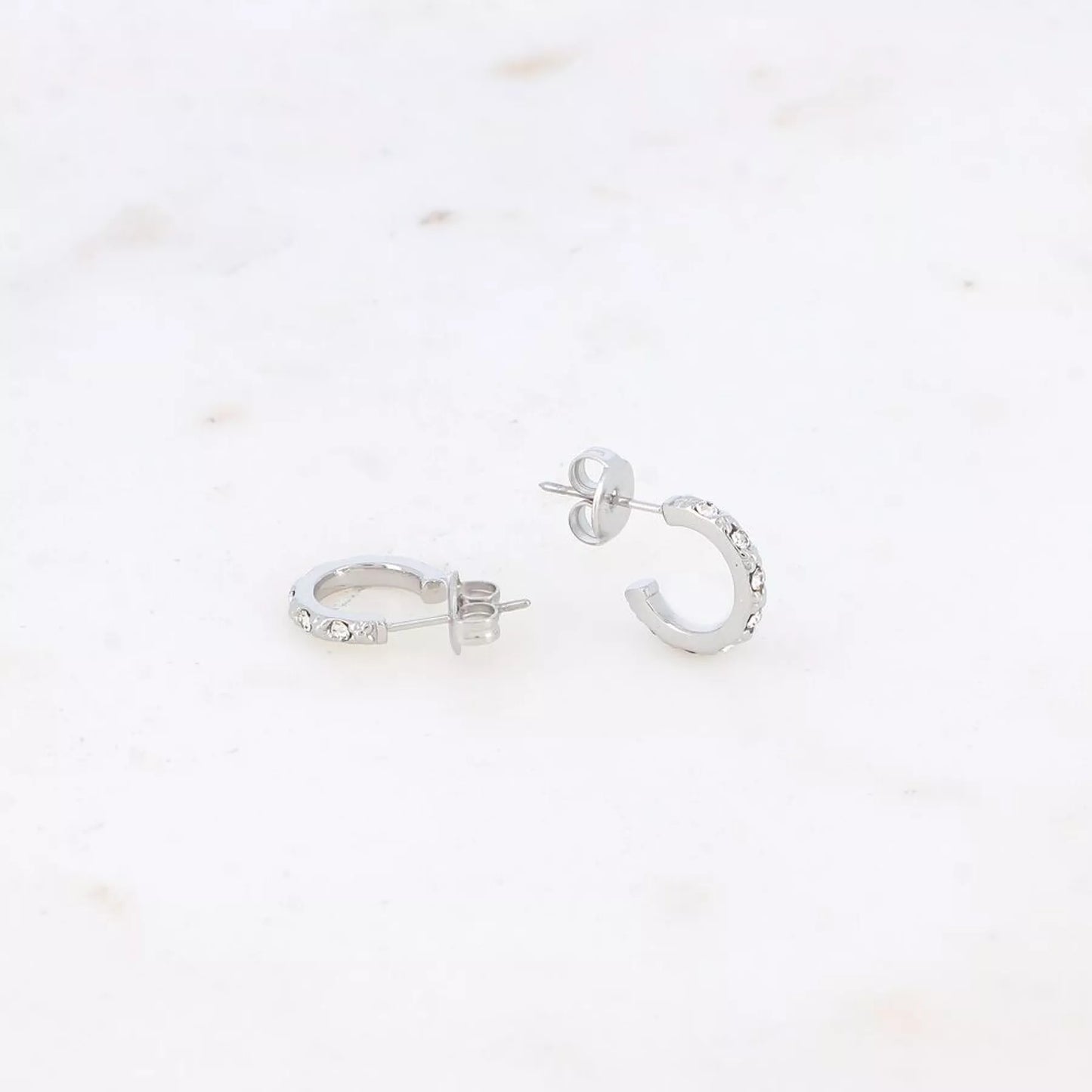 Silver Crystal Mini Hoops – Subtle sparkle, everyday shine ✨💎