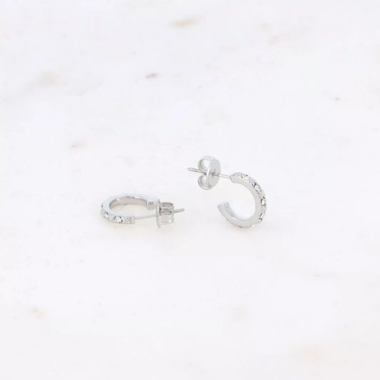 Silver Crystal Mini Hoops – Subtle sparkle, everyday shine ✨💎