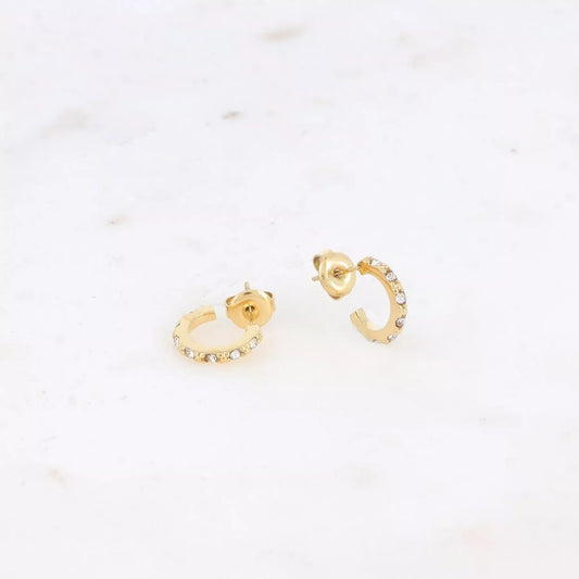 Gold Crystal Mini Hoops – Subtle sparkle, everyday shine ✨💎
